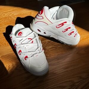 Osiris D3 White and Red Sneakers